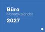 Text: "Büro Monatskalender 2027". Blaues Design mit minimalem Stil und Logo unten rechts.