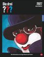 "Die drei ???", "2027 KALENDER", "Die Kultmotive von Aiga Rasch als Poster". Illustration: Clown mit roter Nase und Hut.