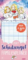 "Schutzengel Familienplaner 2027" in pastellfarbenem Design mit drei illustrierten Engeln auf Wolken. Preis: € 8,99.