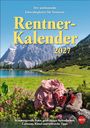 Titel: Rentner-Kalender 2027. Berglandschaft mit See, Rucksack, Wanderschuhe.