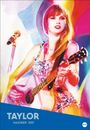 Text: "TAYLOR KALENDER 2027". Illustration einer Person mit Gitarre vor buntem Hintergrund.