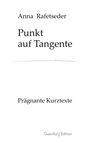 Anna Rafetseder: Punkt auf Tangente, Buch