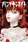 Text: „PUMPKIN NIGHT“, „10“, „COVER NIGHT FINAL“. Illustration eines Mädchens mit rotem Haar vor blutigem Hintergrund.