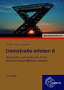"Demokratie erleben II", Wirtschaftskunde BFS II, Saarland. Metallstruktur vor Sonnenuntergang, Europa-Lehrmittel-Logo.