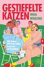 "GESTIEFELTE KATZEN" von Inga Weßling. "Fünf Frauen, 500 Paar Schuhe, keine Lust auf Einsamkeit." Illustration mit fünf Frauen.