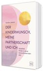 Titel: "Der Kinderwunsch, meine Partnerschaft und ich". Farben: Rosa Halbkreise, goldener Kreis, Text in Lila.