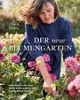 „Jora Dahl: DER neue BLUMENGARTEN. Vom Beet in die Vase: Wilde Blütenpracht, die wenig Arbeit macht.“ Frau pflückt Blumen.