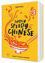 "SUZIE LEE, SIMPLY SPEEDY CHINESE, READY IN 10 BIS 30 MINUTEN." Illustration einer Nudelschale mit Stäbchen.