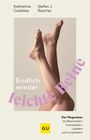 „Endlich wieder leichte Beine“ in lila Schrift, zwei ausgestreckte Beine. GU-Logo unten.