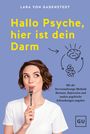Text: "Hallo Psyche, hier ist dein Darm", "Mit der Nervennahrungs-Methode Burnout, Depression und andere psychische Erkrankungen angehen". Eine Frau hält eine Gabel.
