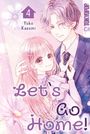 „Let’s Go Home!” steht in verspielter Schrift. Ein junges Paar umarmt sich liebevoll, beide lächeln. Der Stil ist romantisch.