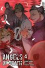 "ANGELS OF DEATH 4, Zeichnungen: Kudan Naduka, Original: Makoto Sanada." Vier stilisierte Charaktere blicken ernst.