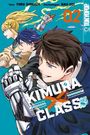 Tokyopop Manga-Cover zu "Kimura Class 02" mit drei entschlossenen Figuren, einer trägt einen mechanischen Handschuh.
