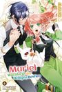 "Muriel Wächterin der Heiligen Bestien" in roter und grüner Schrift. Zwei Anime-Charaktere mit lebendigen Haarfarben und ein weißes Tier.