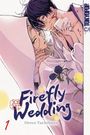 „Firefly Wedding“ steht groß in geschwungenen Buchstaben. Zwei Personen in Kimonos liegen nah beieinander, eine hält eine Blume.