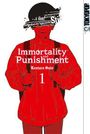 Titel: "Immortality and Punishment" von Kentaro Sato. Eine Illustration zeigt eine Person in roter Kleidung mit einem Rucksack.