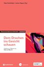 „Dem Drachen ins Gesicht schauen“, Zugänge zur Offenbarung. Rotes Cover mit abstrakter Illustration rechts.