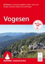 "60 Touren zu Panoramagipfeln... Vogesen. Mit ROTHER APP." Darunter eine Berglandschaft mit Wanderern. Logo: ROTHERM WANDERFÜHRER.