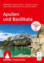 "50 Touren im Süden Italiens – Gargano, Salento... Apulien und Basilikata" steht über einem Küstenbild. ROTHER WANDERFÜHRER.