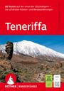"88 Touren auf der 'Insel der Glückseligen' – Teneriffa. Schneeberge und Wanderer. ROTHER WANDERFÜHRER Logo unten."