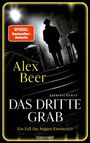 "SPIEGEL Bestseller-Autorin", Alex Beer, Kriminalroman: "Das dritte Grab". Silhouette eines Mannes vor einer Lampe.