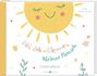 "Fühl dich willkommen, kleiner Mensch. Kreativalbum. Nicola Schnack-Dörscher." - Illustration mit fröhlicher Sonne und Blumen.