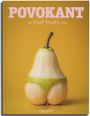 Text: "POVOKANT - die true fruits Story". Eine Birne in grüner Unterwäsche vor gelbem Hintergrund.