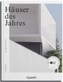 "Häuser des Jahres" steht oben. Unten ist CALVENDO zu sehen. Moderne Architektur mit weißen, klaren Linien.