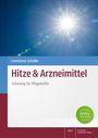 „Hitze & Arzneimittel: Schulung für Pflegekräfte“ von Constanze Schäfer. Sonnenstrahlen auf blauem Hintergrund.