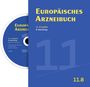 Text: "Europäisches Arzneibuch, 11. Ausgabe, 8. Nachtrag." Ein CD-Cover mit blauem Hintergrund und gelber Schrift.