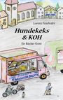 Titel: Hundekeks & KOH, Ein Bäcker-Krimi. Illustration eines Dorfplatzes mit einem Bäckerwagen.