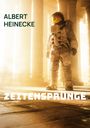 ALBERT HEINECKE, ZEITENSPRÜNGE. Ein Astronaut steht in der Sonne zwischen antiken Säulen, in eine goldene Atmosphäre getaucht.