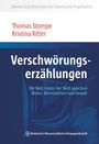 Text: "Verschwörungserzählungen. Die Welt hinter der Welt zwischen Wahn, Memovlotion und Gewalt." Autoren: Thomas Stompe, Kristina Ritter. Unten Logo der Medizinisch Wissenschaftliche Verlagsgesellschaft.
