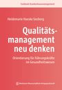 Text: "Toolbook Krankenhausmanagement. Qualitätsmanagement neu denken. Orientierung für Führungskräfte im Gesundheitswesen."  
Roter Hintergrund.
