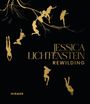 Text: "JESSICA LICHTENSTEIN REWILDING". Logo mit goldenen Silhouetten von Frauen und Ästen auf schwarzem Hintergrund.