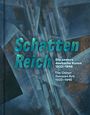 Text: "Schatten Reich. Die andere deutsche Kunst 1933–1945. The Other German Art 1933–1945." Hintergrund: abstrakte blaue Formen.