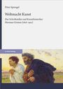Oben steht: "Peter Sprengel. Weltmacht Kunst. Der Schriftsteller und Kunsthistoriker Herman Grimm (1828–1901)." Unten eine Illustration: Zwei Männer in antiker Kleidung schauen nach rechts.