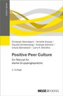 „Positive Peer Culture: Ein Manual für starke Gruppengespräche, 2. Auflage“ steht in der Mitte. Gelbe und graue Wellen oben.