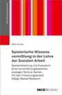 Titel: Spielerische Wissensvermittlung in der Lehre der Sozialen Arbeit. Farbstreifen in Rot, Pink, Grau.