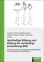 Titel: "Nachhaltige Bildung und Bildung für nachhaltige Entwicklung/BNE". Illustration von drei Regenschirmen, die Tropfen hinterlassen. Verlag: k linkhardt.