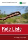 Rote Liste der Tiere, Pflanzen und Pilze Deutschlands; Hundertfüßer auf Ast; Logo des Bundesamts für Naturschutz.