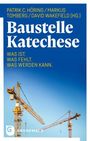 Patrik C. Höring, Markus Tomberg, David Wakefield (Hg.) Baustelle Katechese: Was ist. Was fehlt. Was werden kann. Zwei Kräne vor blauem Himmel, Grünewald-Logo unten links.