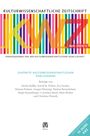 "Kulturwissenschaftliche Zeitschrift", KWZ 2026/1, Themen: "Zukünfte kulturwissenschaftlichen Publizierens". Farbige Streifen im Hintergrund.