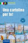 Text: "Una cartolina per te! Sprachwelten 4 Kurzgeschichten." A2-Niveau. Illustration zeigt venezianische Postkarten und Flaggen.
