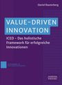 "VALUE-DRIVEN INNOVATION. ICED – Das holistische Framework für erfolgreiche Innovationen." Lila Cover mit geometrischen Mustern.
