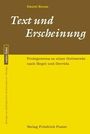 Ein Buchcover: "Text und Erscheinung" von Daniel Kuran. Gelb-braunes Design, Verlag Friedrich Pustet, Serie ratio fidei.