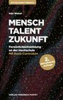 „Mensch Talent Zukunft“, Buch zur Persönlichkeitsbildung. Bunte, gepunktete Muster auf dunklem Hintergrund.