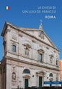 Text: "LA CHIESA DI SAN LUIGI DEI FRANCESI ROMA." Darunter ist eine klassische Kirchenfassade mit Statuen.