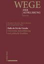 Text: "WEGE DER AUFKLÄRUNG Band 05", "Halle als Ort der Unruhe". Dunkelrote Buchcover, minimalistisches Design.