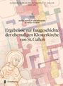 Ergebnisse zur Baugeschichte der ehemaligen Klosterkirche von St. Gallen. Zeichnung eines Heiligen unten links.